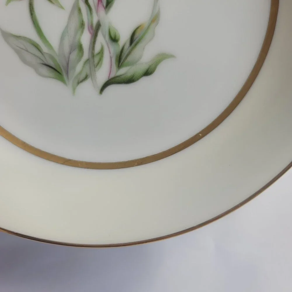 FOUR Mikado Harmony Coupe Soup Bowls Cream Rim Pink Floral Center
